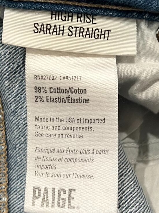 Paige High Rise Sarah Straight Jeans - Picture 10 of 10